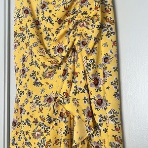 Yellow floral skirt